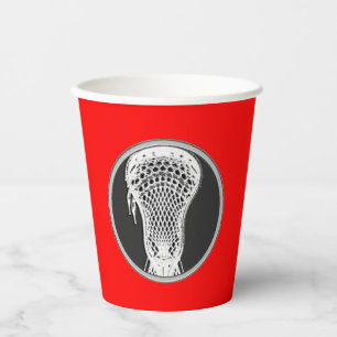 Vasos De Papel Deportes de Lacrosse Rojo