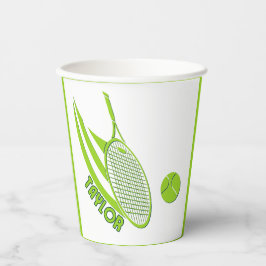 Vasos De Papel Deportes personalizados con nombre Tenis