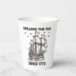 Vasos De Papel Derramamiento del té desde 1773 4 de julio
