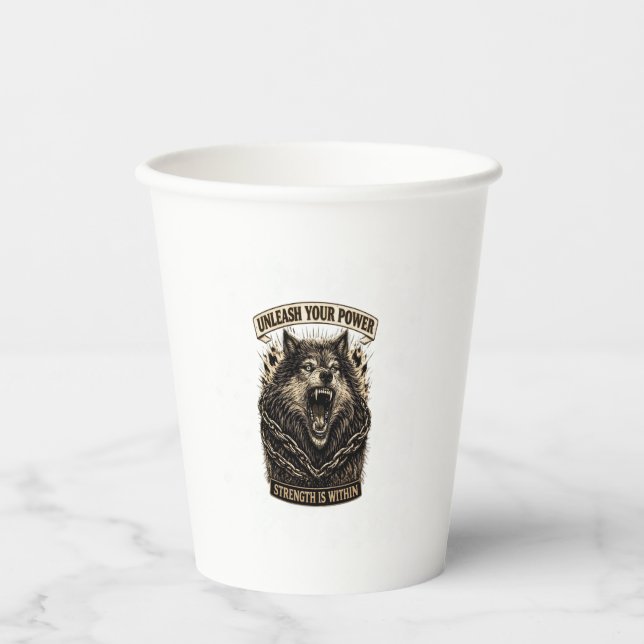 Vasos De Papel Desata Tu Poder — La Fuerza Está Dentro (Anverso)