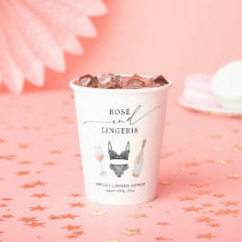 Vasos De Papel Desayuno de novia con rosé y lencería