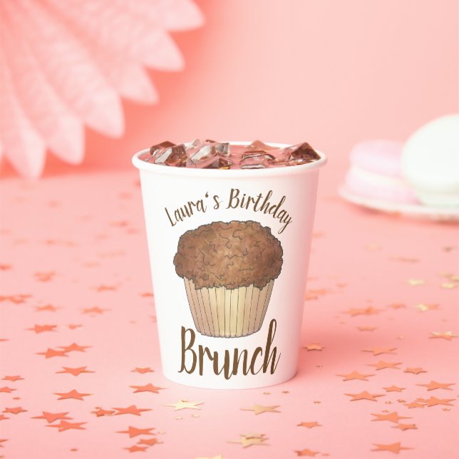 Vasos De Papel Desayuno Dominical Brunch Streusel Crumb Muffin (in situ)