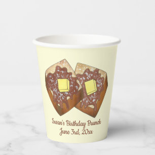 Vasos De Papel Desayuno francés con mantequilla y jarabe