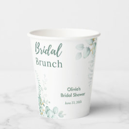 Vasos De Papel Desayuno nupcial botánico de eucalipto Desayuno de
