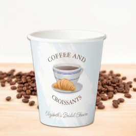 Vasos De Papel Desayuno Nupcial de Café y Croissants