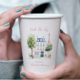 Vasos De Papel Desayuno Nupcial de París Café Parisino