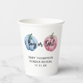 Vasos De Papel Descubrir el sexo de la calabaza