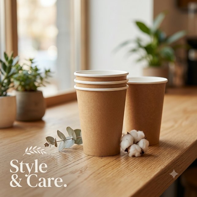 Vasos de papel desechables de aspecto kraft ecológ (Eco-Friendly Kraft Look Disposable Paper Cups)