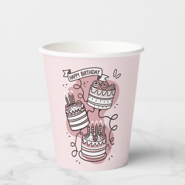 Vasos De Papel Desfile de pasteles (Anverso)