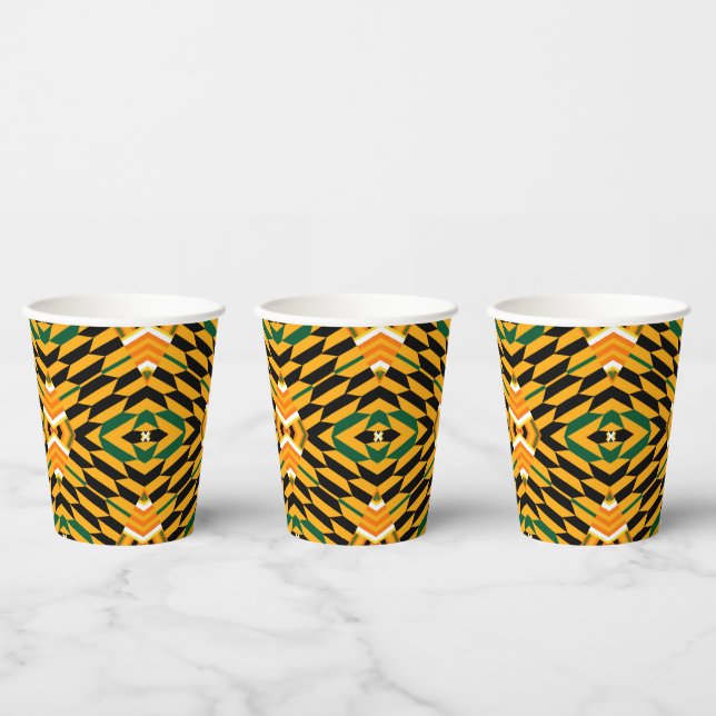 Vasos De Papel Designer Kente Print Paper Cups (Multi)