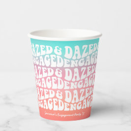 Vasos De Papel Deslucido involucrado | Pink Aqua Retro Engagement