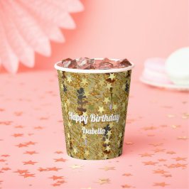 Vasos De Papel Deslumbrante Fiesta de Cumpleaños con Brillo para