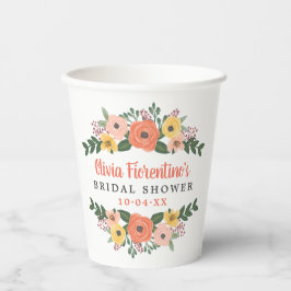 Vasos De Papel Despedida de soltera caprichosa de tonos rosados y