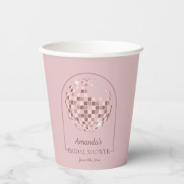 Vasos De Papel Despedida de soltera con boogie disco rosa