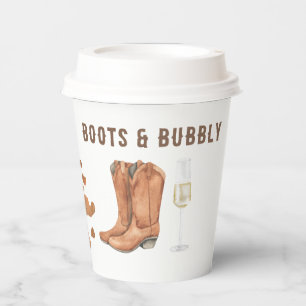 Vasos De Papel Despedida de soltera con botas occidentales y burb