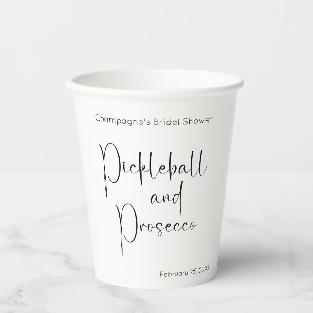 Vasos De Papel Despedida de Soltera con Escritura Moderna Pickleb (Anverso)