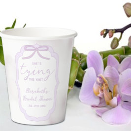 Vasos De Papel Despedida de soltera con lazo morado acuarela