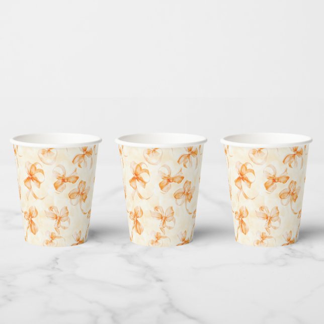 Vasos De Papel Despedida de soltera con lazos naranjas (Multi)