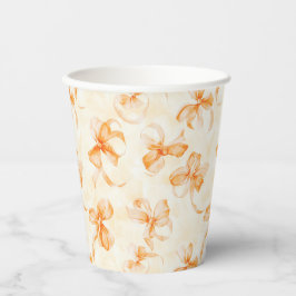 Vasos De Papel Despedida de soltera con lazos naranjas