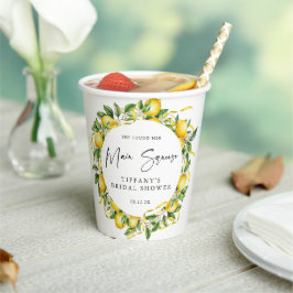 Vasos De Papel Despedida de Soltera con Limones Cítricos Modernos