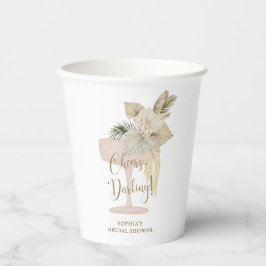 Vasos De Papel Despedida de soltera con palmeras personalizadas y