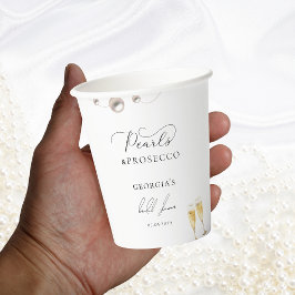Vasos De Papel Despedida de soltera con tema de champán Perlas y 
