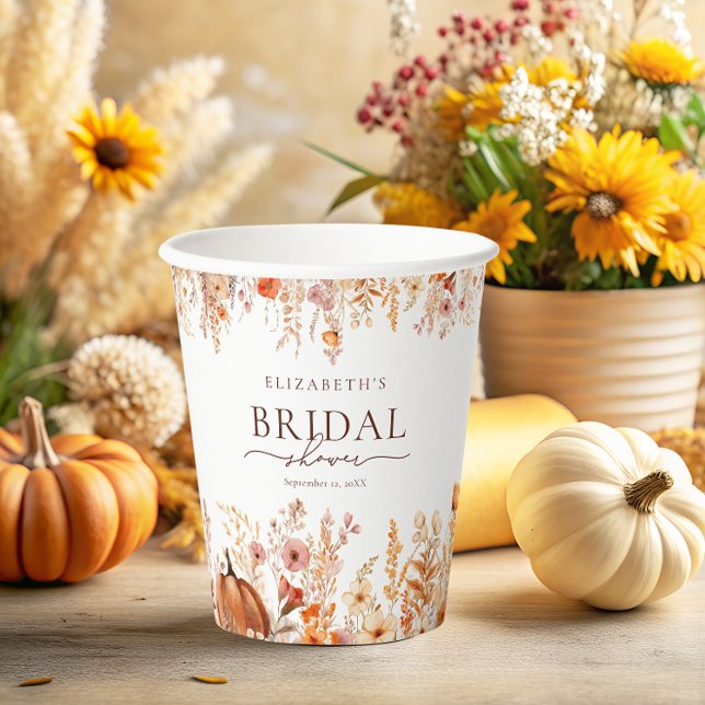 Vasos De Papel Despedida de soltera de calabaza Otoño Rústico (Subido por el creador)