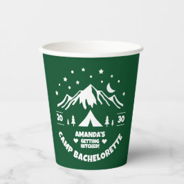 Vasos De Papel Despedida de soltera de camping verde