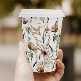 Vasos De Papel Despedida de soltera de flores silvestres con acua