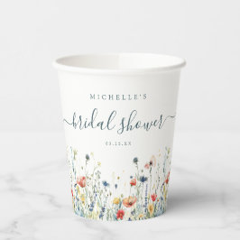 Vasos De Papel Despedida de soltera de flores silvestres vibrante