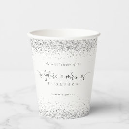 Vasos De Papel Despedida de soltera de Future Mrs con brillo plat