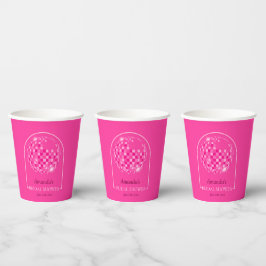 Vasos De Papel Despedida de soltera Disco Boogie Rosa Fucsia