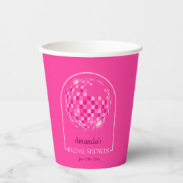 Vasos De Papel Despedida de soltera Disco Boogie Rosa Fucsia