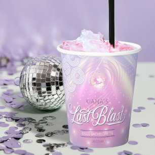 Vasos De Papel Despedida de soltera disco Retro Last Blast v2 ID9