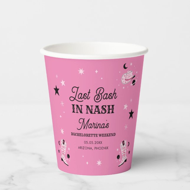 Vasos De Papel Despedida de soltera en Nashville (Anverso)