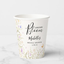 Vasos De Papel Despedida de soltera floral acuarela Love Is In Bl