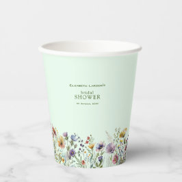 Vasos De Papel Despedida de Soltera Floral de Flores Silvestres C