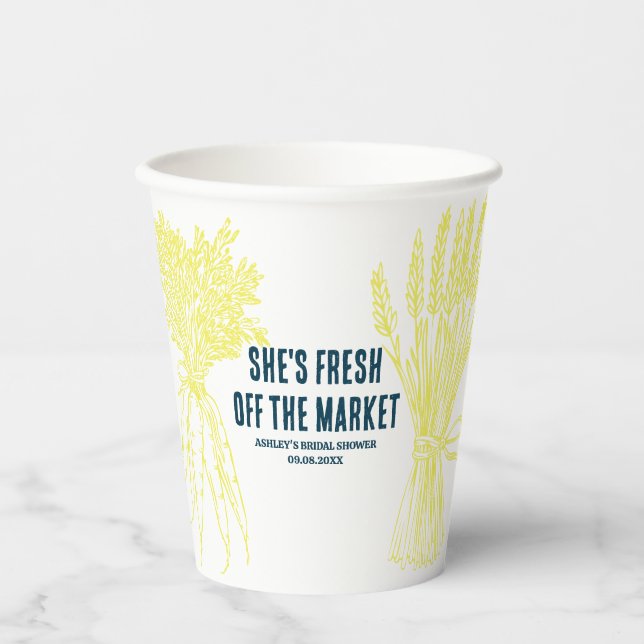 Vasos De Papel Despedida de Soltera Fresh Off the Market (Anverso)