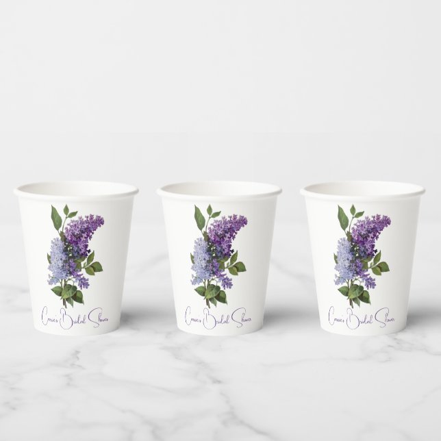 Vasos De Papel Despedida de Soltera Lilas Moradas (Multi)