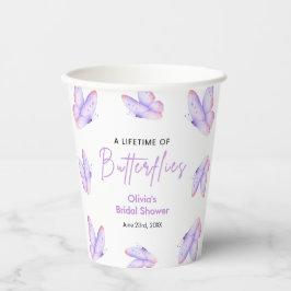 Vasos De Papel Despedida de soltera Mariposas de por vida Purpura