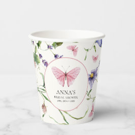 Vasos De Papel Despedida de Soltera Mariposas Flores