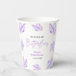 Vasos De Papel Despedida de soltera Mariposas Rosadas Púrpura Me 