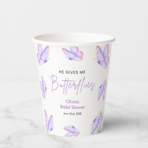 Vasos De Papel Despedida de soltera Mariposas Rosadas Púrpura Me 