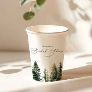 Vasos De Papel Despedida de soltera minimalista elegante bosque r
