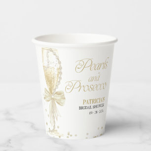 Vasos De Papel Despedida de Soltera Moderna y Elegante con Perlas