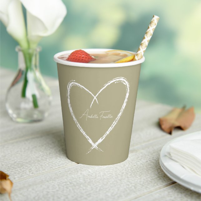 Vasos De Papel Despedida de soltera personalizada con corazón bla (in situ)