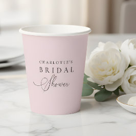 Vasos De Papel Despedida de Soltera Personalizada Rosa Sonrojo