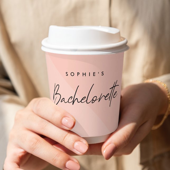 Vasos De Papel Despedida de Soltera Rosa Melocotón | Pastel Moder (Subido por el creador)