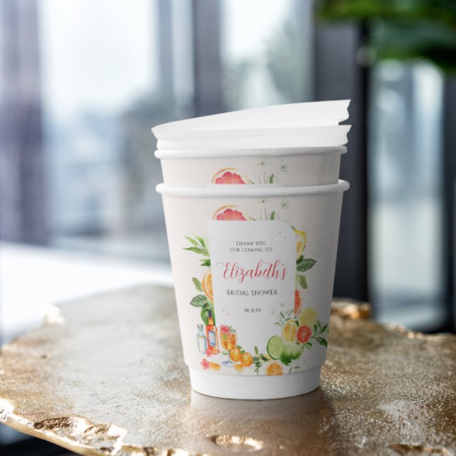 Vasos De Papel Despedida de Soltera Tropical de Cítricos (Subido por el creador)