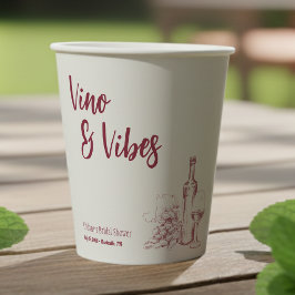 Vasos De Papel Despedida de soltera Vino & Vibes